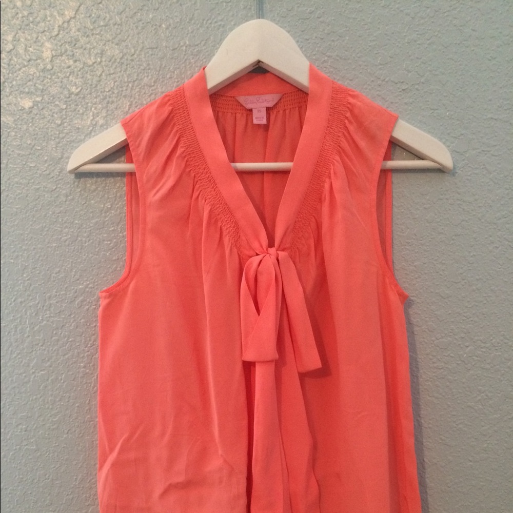 Pink Silk Pussy Bow Blouse
