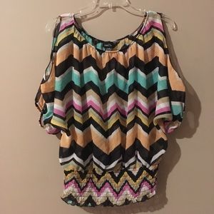 Peek a boo Chevron Blouse