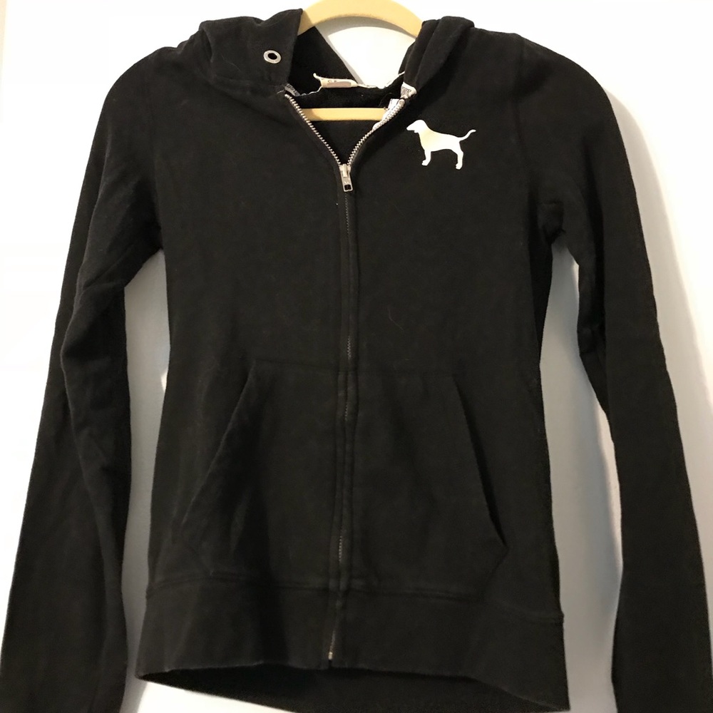 VS PINK full zip hoodie in black!