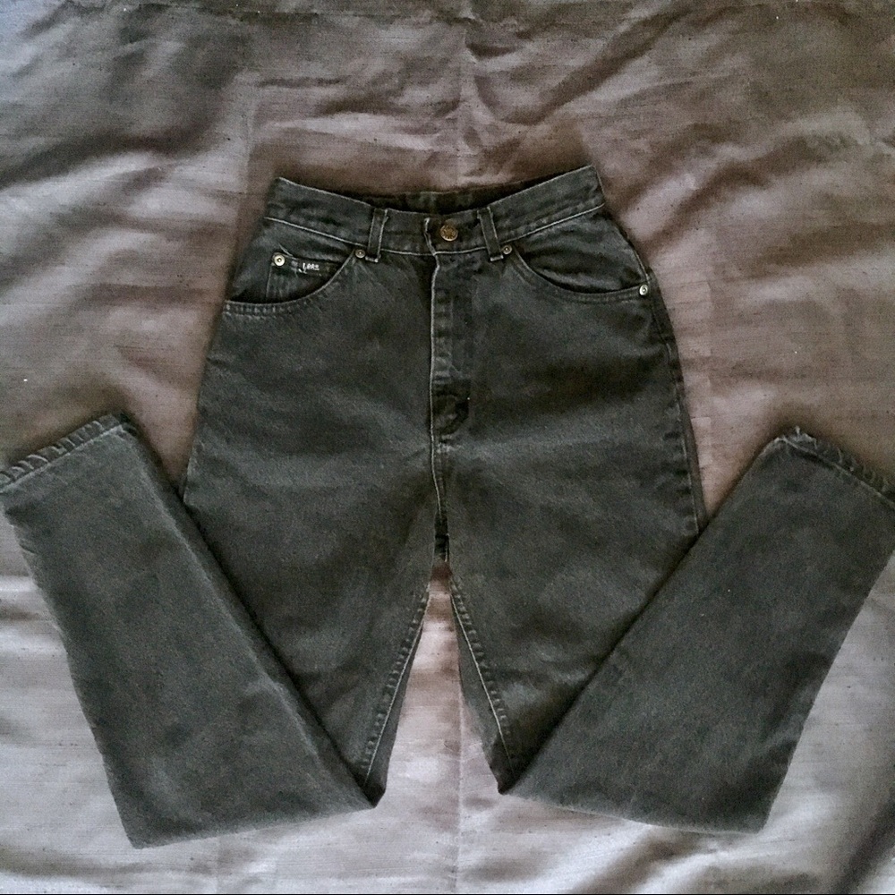 SOLD- Vintage Lee High Waisted Jeans in Dark Grey