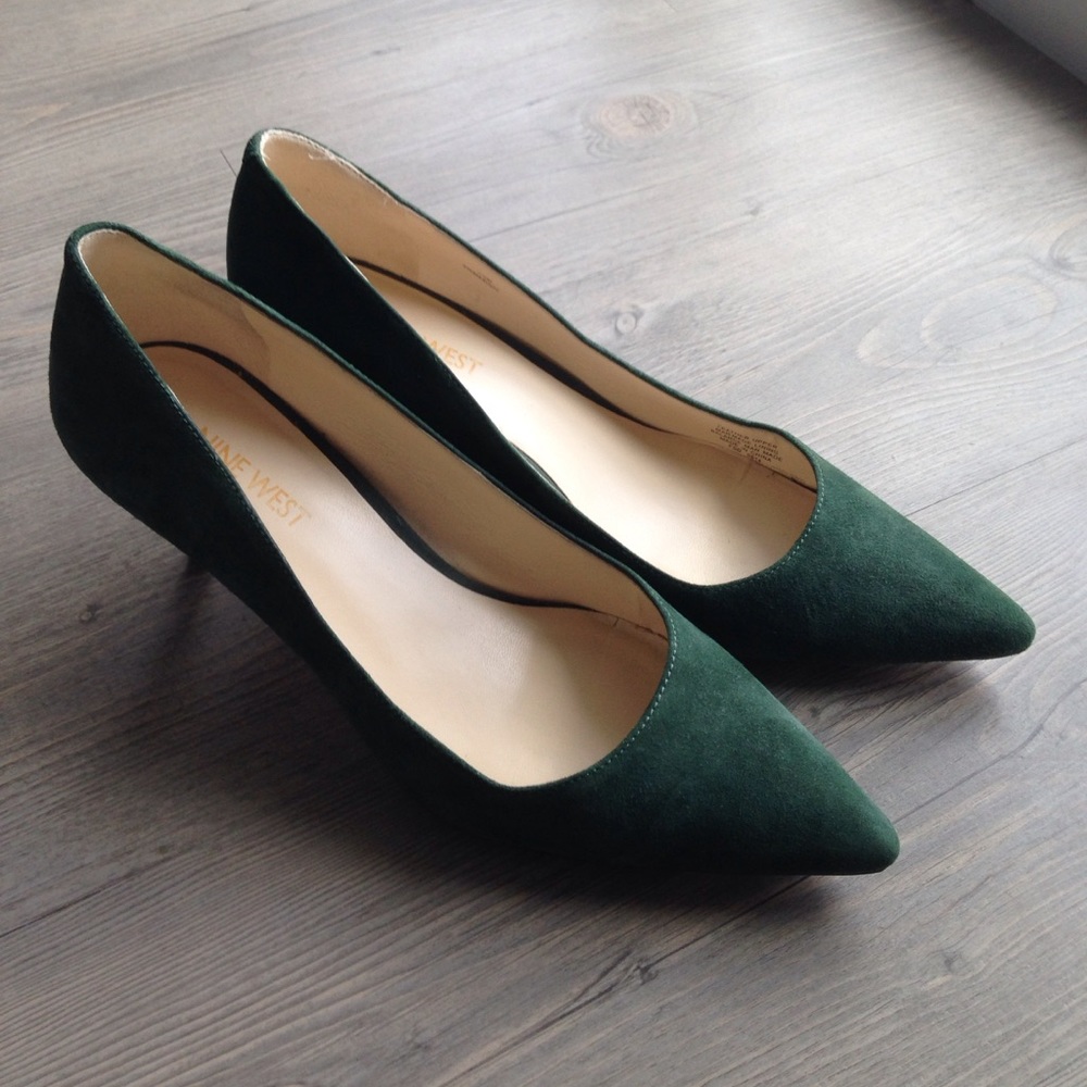 Nine West Pumps Suede Forest Green 7.5