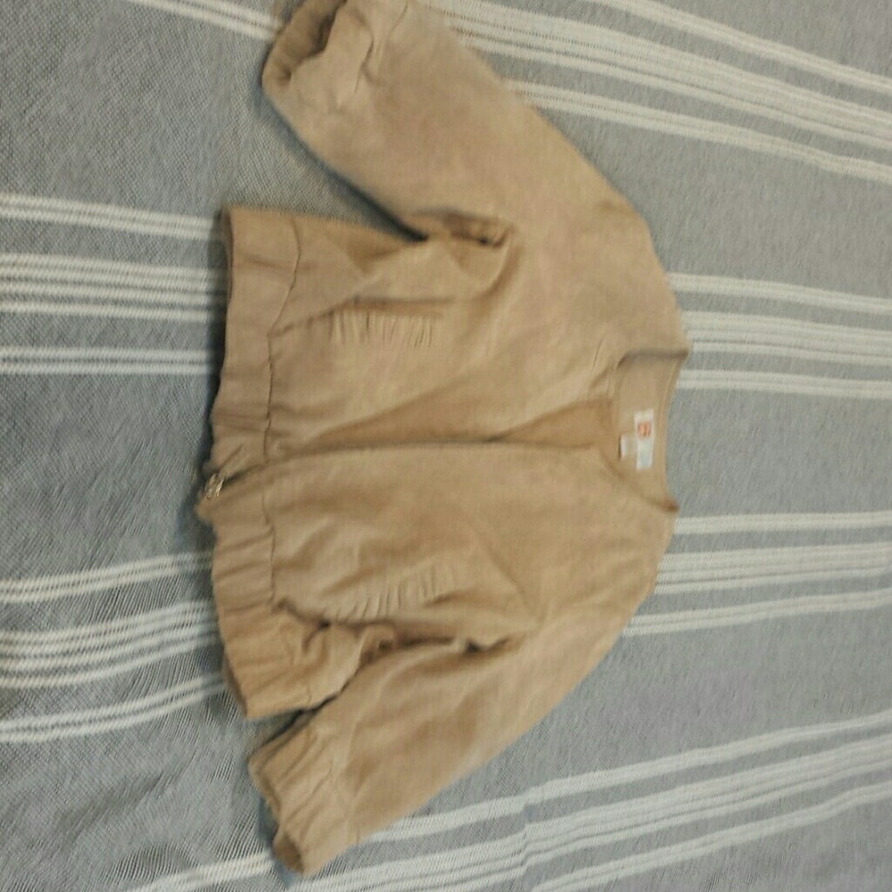 Nordstrom brand cropped leather jacket.