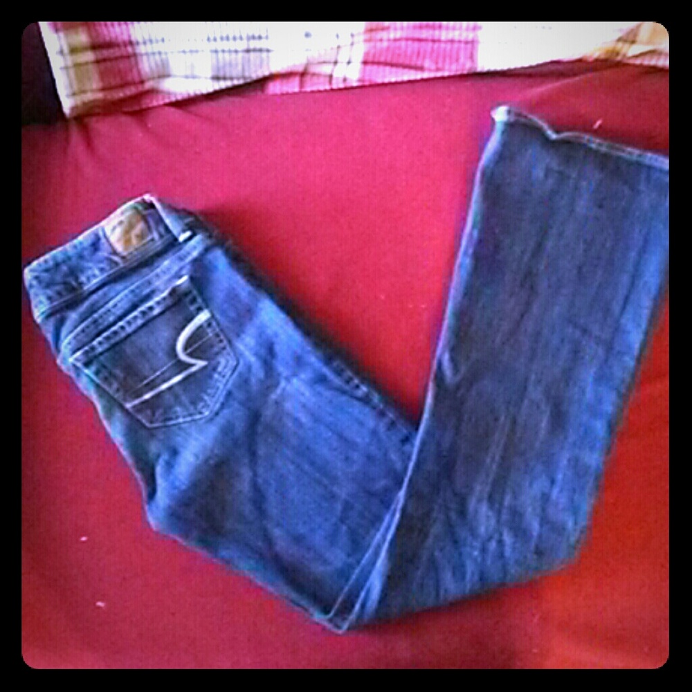 Stretch blue jeans