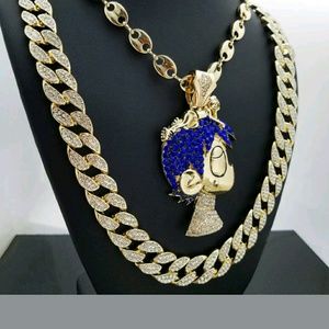 14K GOLD PLATED ICED OUT CHAINS COMBO