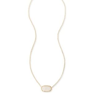 iridescent drusy elisa gold pendant necklace