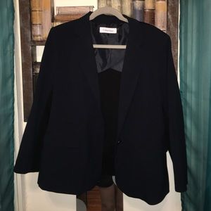 Calvin Klein Navy and Black Blazer, Size 16