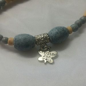 Butterfly and stone bracelet