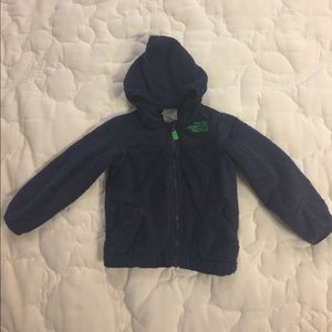 North Face Hooded Fleece Zip Front Jacket Size 18M