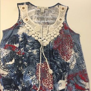 Red, white, and blue tank