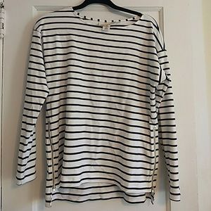H&M black and white striped long sleeve shirt