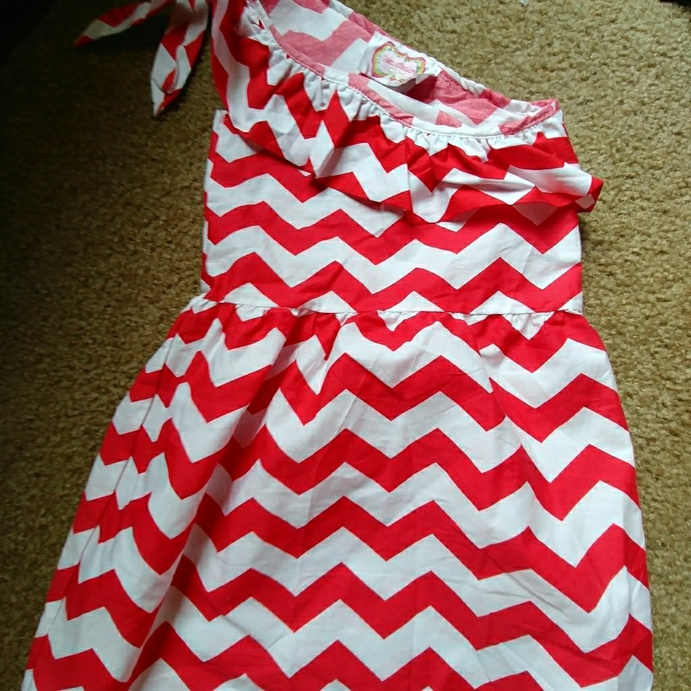 Girls chevron one shoulder dress 4T