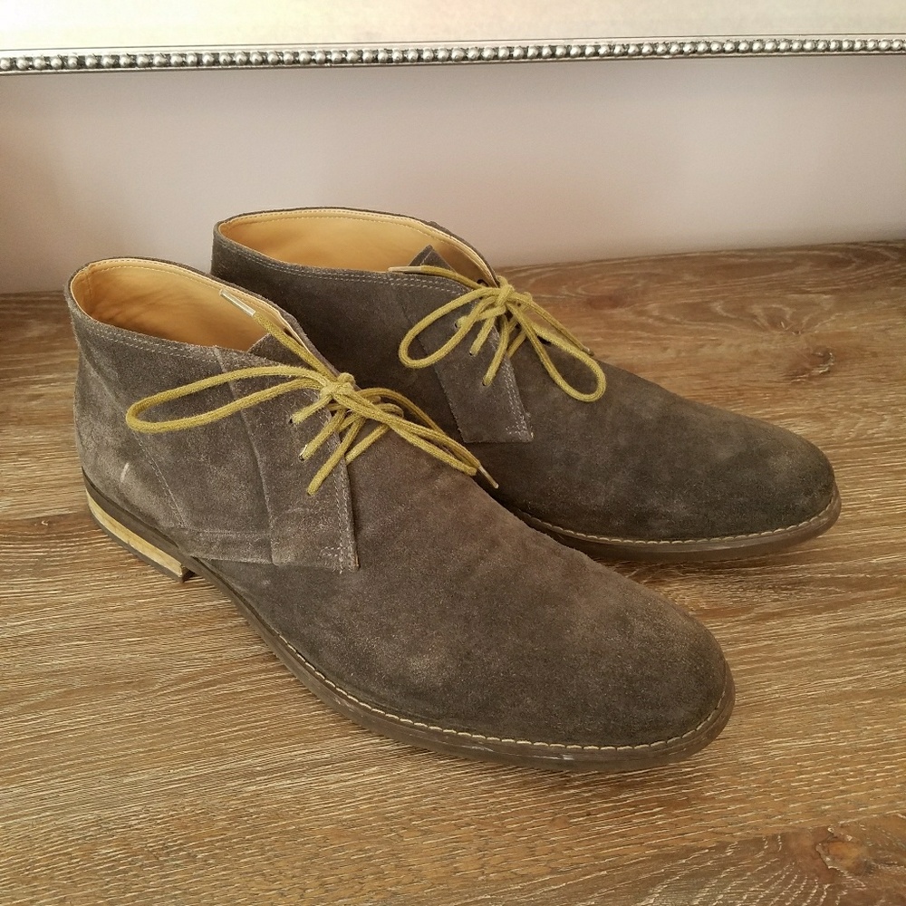 Mens grey suede boots