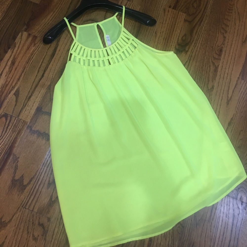 EUC NEON YELLOW BOUTIQUE TANK M - Picture 4 of 5