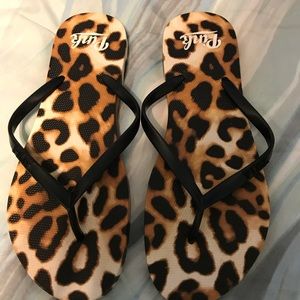 VS PINK cheetah flip flops