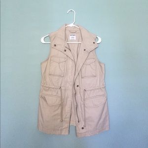 Khaki Cargo Draw-String Vest