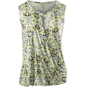 CAbi Printed Sleeveless Crossover Tee Top