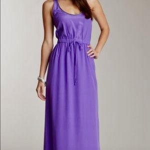 Racerback silk purple maxi dress