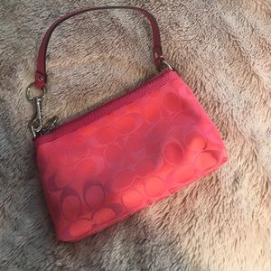 Small hot pink coach purse