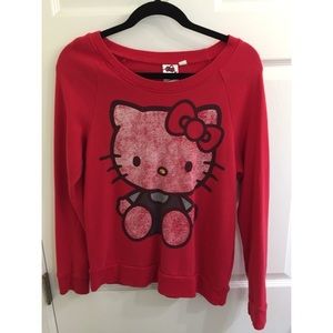 Red Long sleeve HELLO KITTY sweat shirt