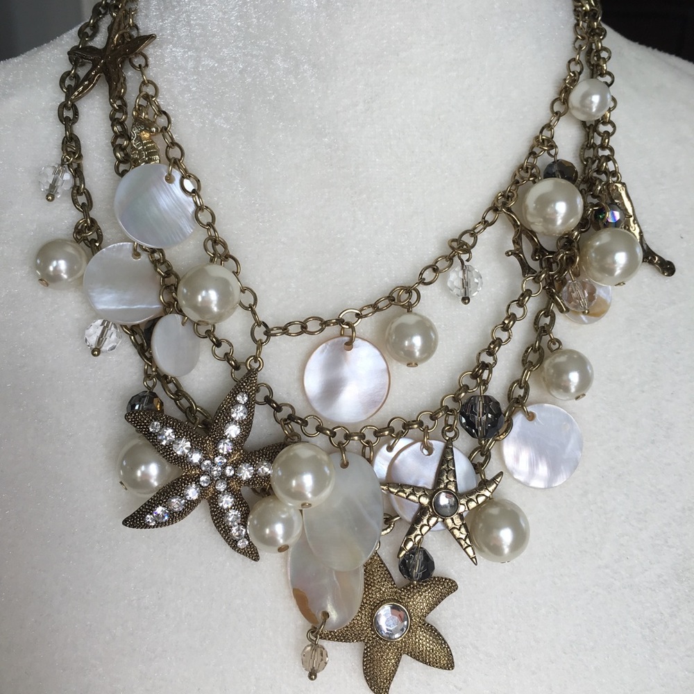 Starfish and ocean themed necklace