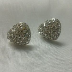 Faux diamond heart earrings