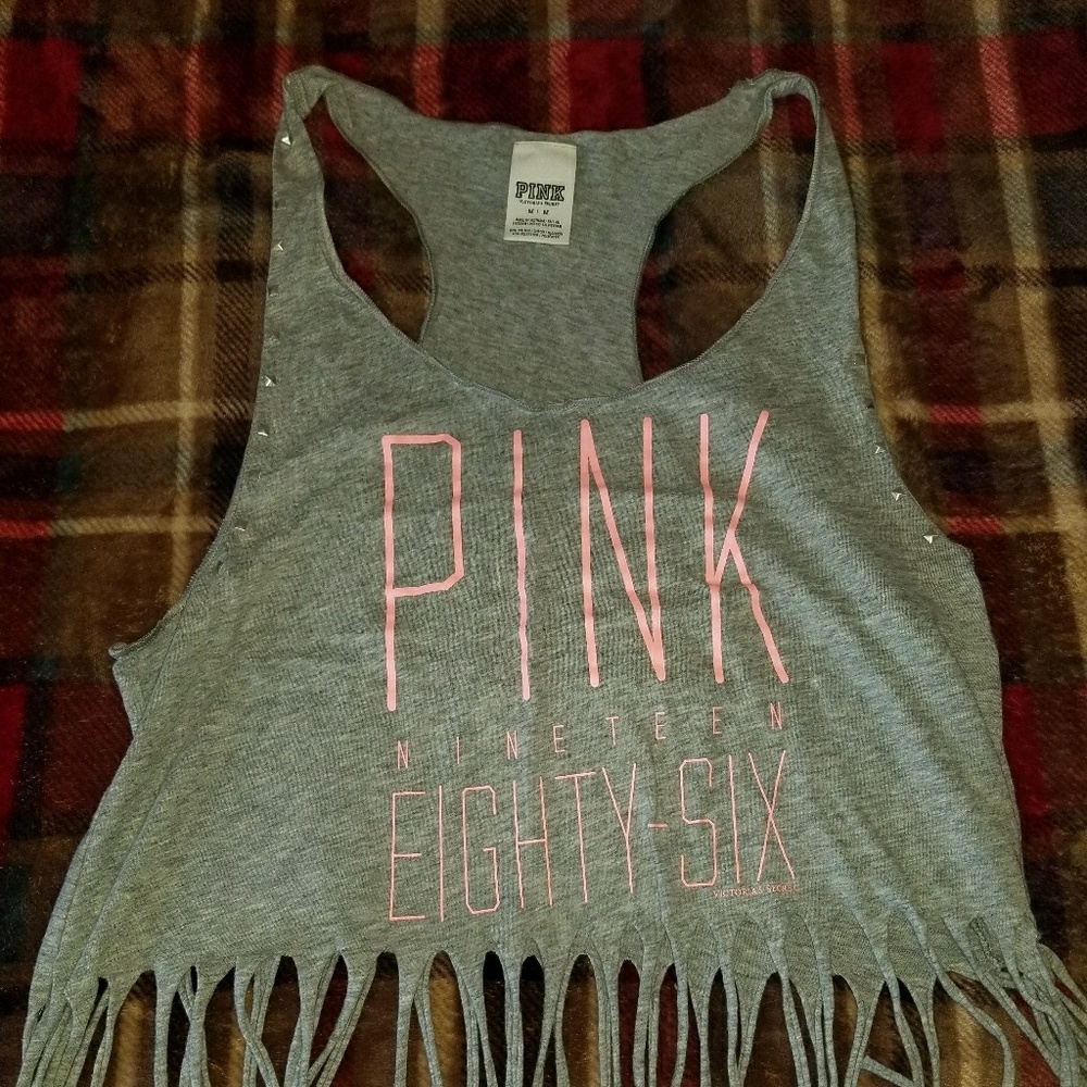 VS Pink fringe tank