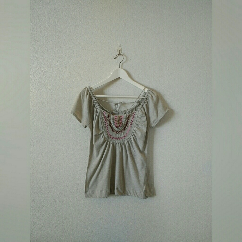 Anthro Paper Crane beaded t shirt