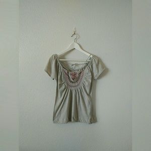 Anthro Paper Crane beaded t shirt