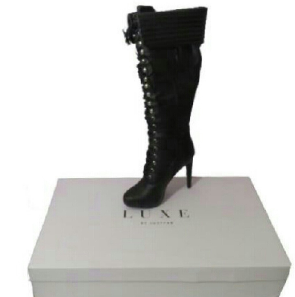 New JustFab Adrietta knee High Heel boots by Luxe