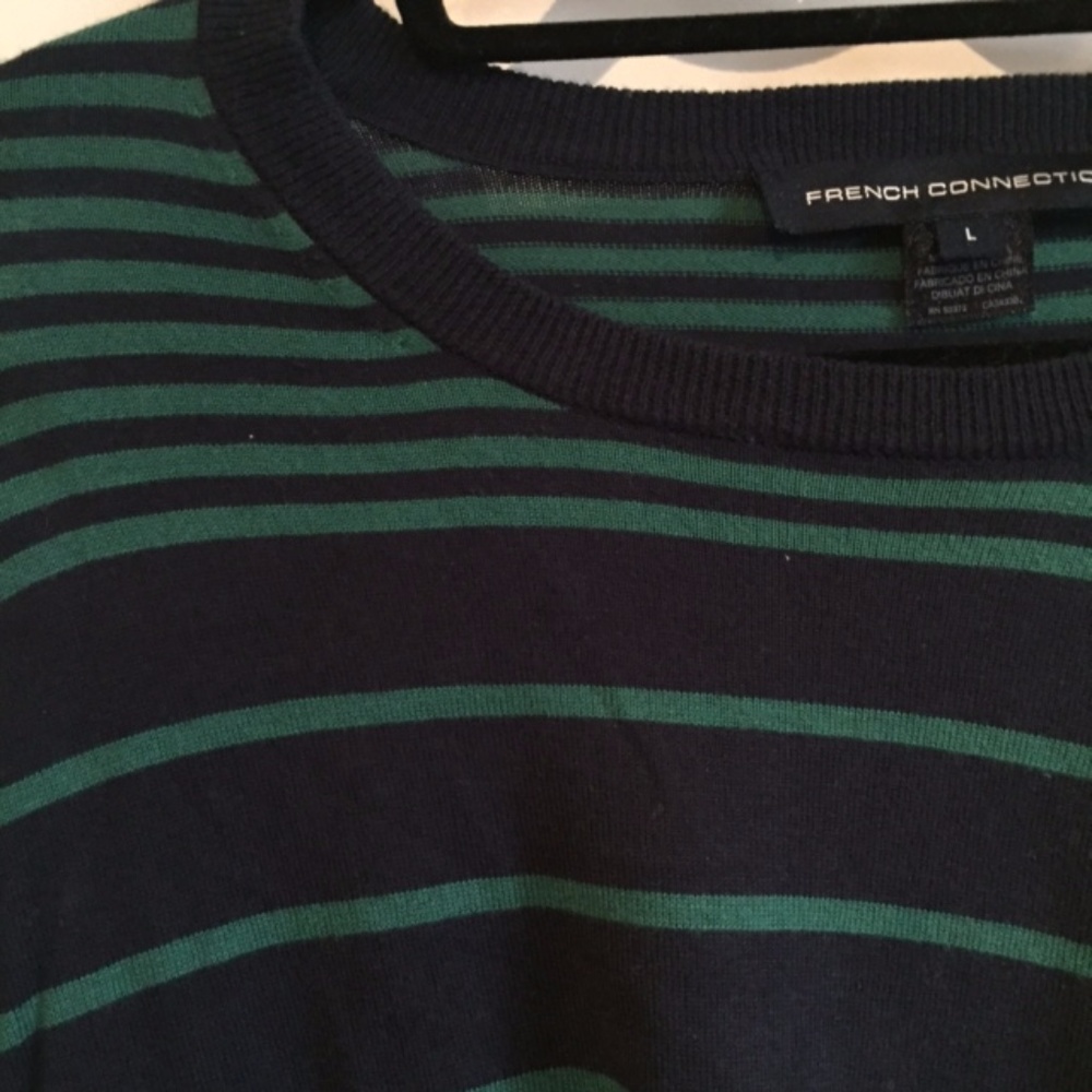 French Connection green and blue striped sweater - Picture 2 of 5