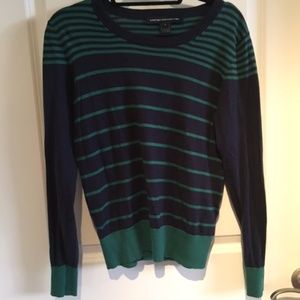 French Connection green and blue striped sweater