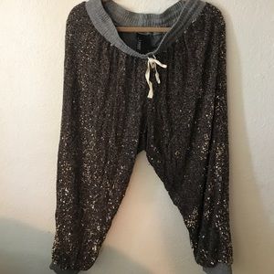Sequin joggers Anthropologie