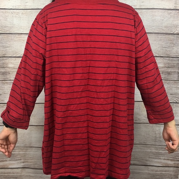 NWOT Croft & Barrow Lace Up Red W/ Striped Sz 2X - Picture 3 of 8