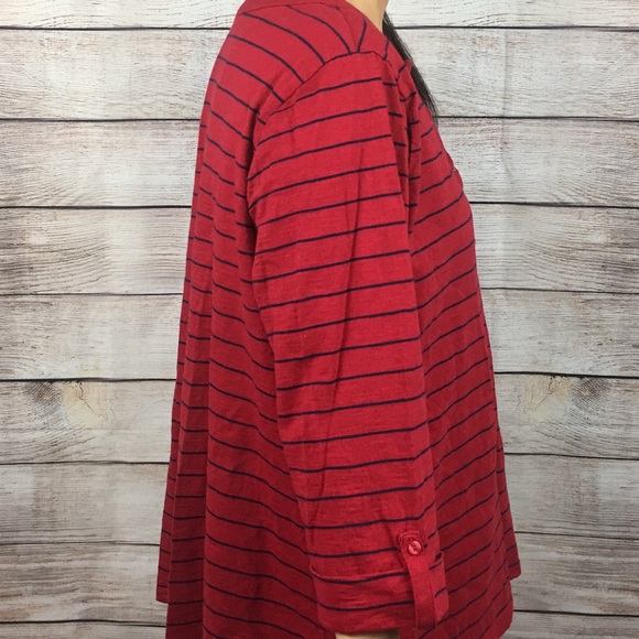 NWOT Croft & Barrow Lace Up Red W/ Striped Sz 2X - Picture 4 of 8
