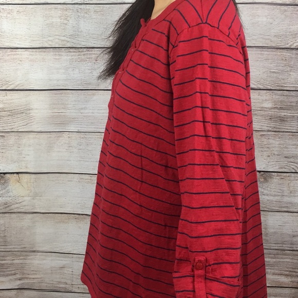 NWOT Croft & Barrow Lace Up Red W/ Striped Sz 2X - Picture 5 of 8