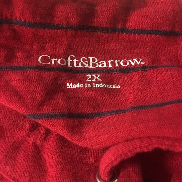 NWOT Croft & Barrow Lace Up Red W/ Striped Sz 2X - Picture 7 of 8