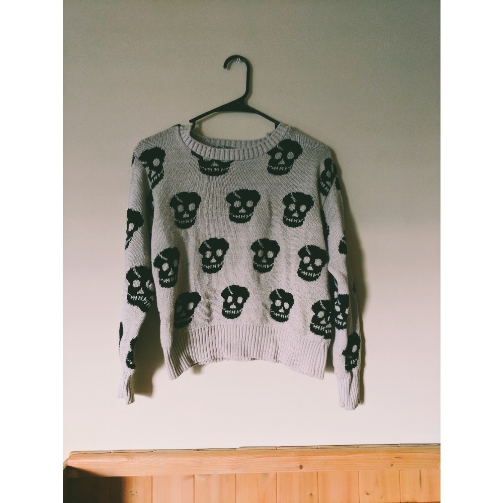 Black and Beige Skull Sweater
