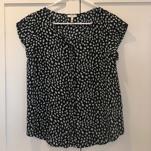 Joie Silk Blue Leopard Blouse
