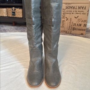 Faux leather tall boots
