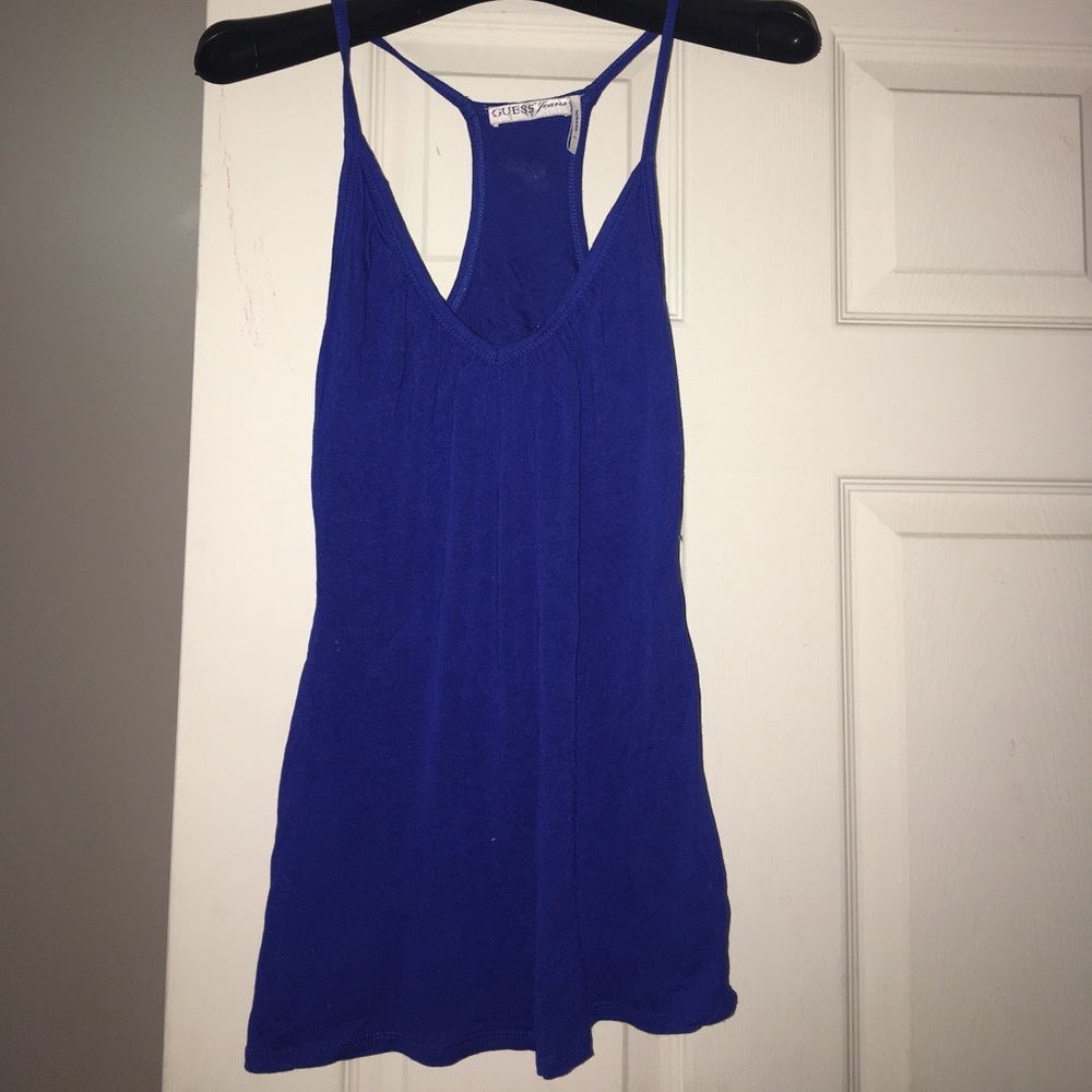 guess tank top blue