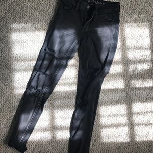 American eagle black distressed jeans