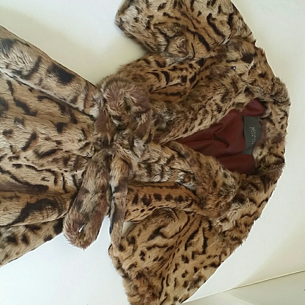 Make an Entrance designer leopard print  fur coat - Picture 2 of 12