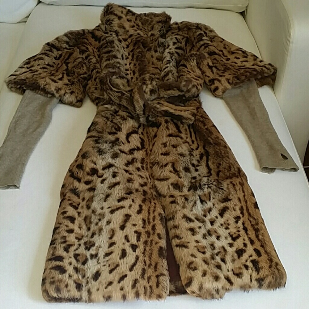 Make an Entrance designer leopard print  fur coat - Picture 7 of 12