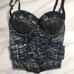 Denim bustier top