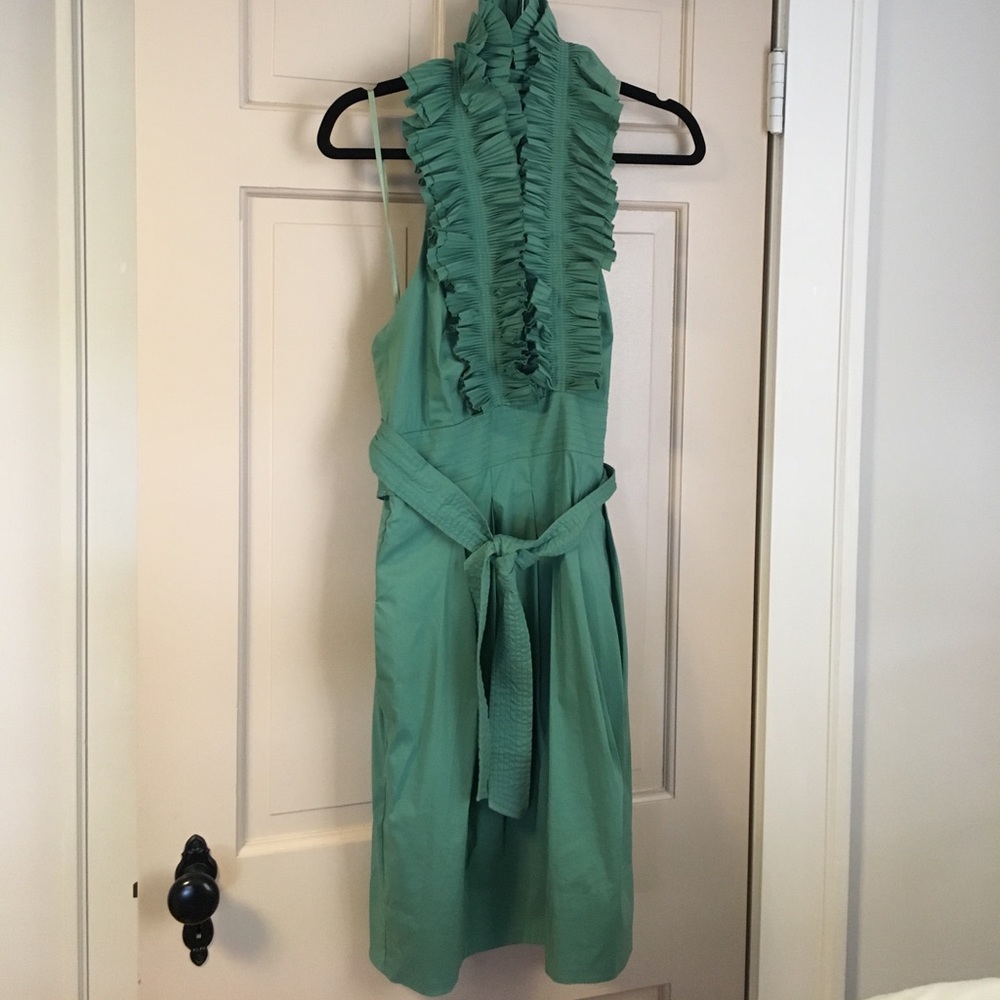 Size 6 BCBG sea foam halter dress