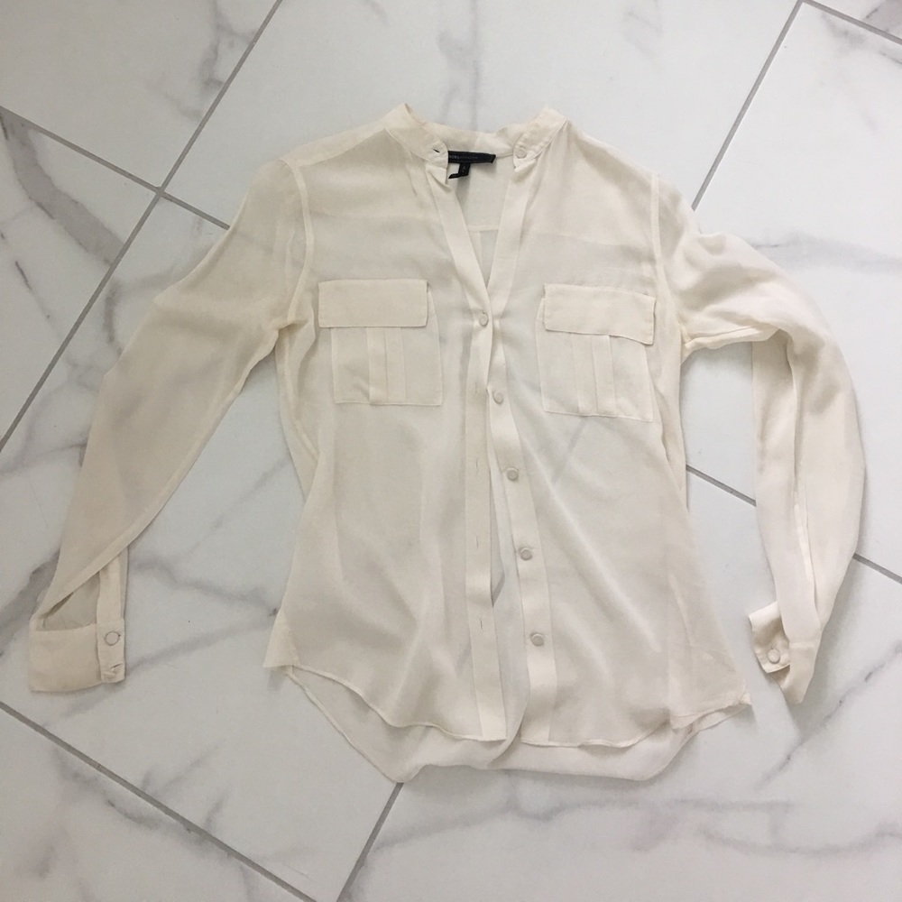 Bcbg MaxAzria Ivory Silk Top