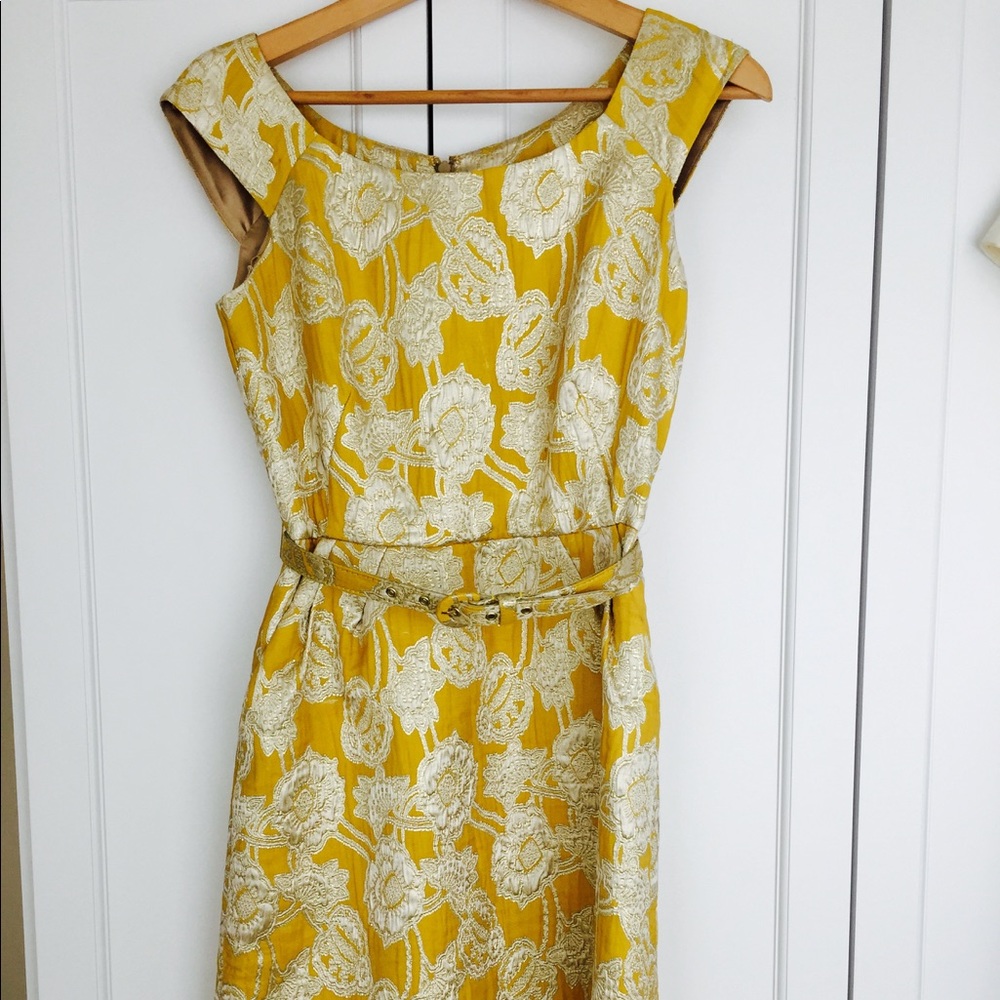 Kate Spade Yellow Floral Midi Dress