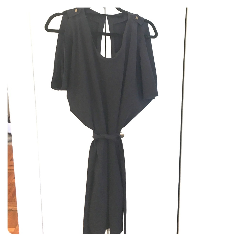 Navy blue open back dress