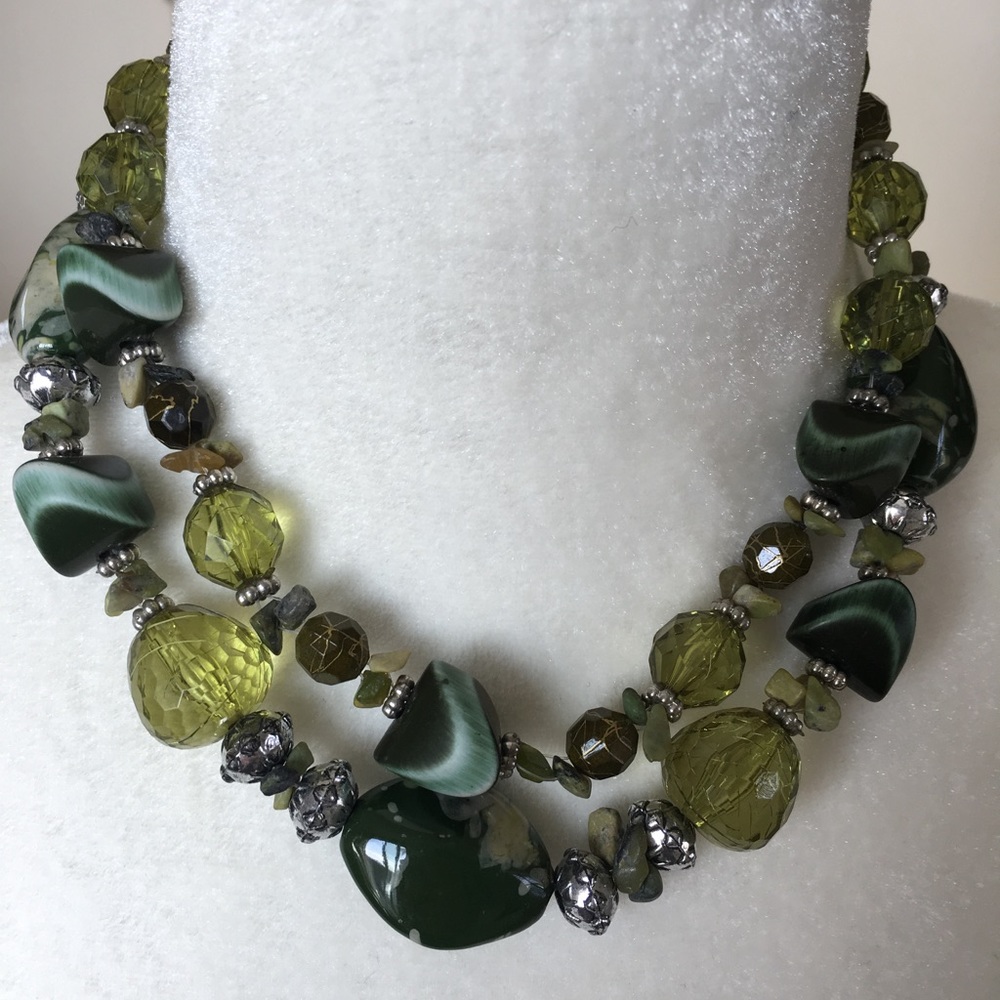 Green stone necklace