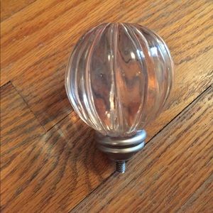 1 clear glass pottery barn kids finial NWOT